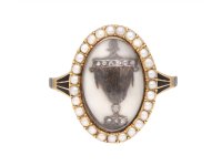 Antique diamond and pearl 'urn' memorial ring, circa 1780.