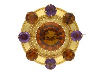 Antique brooch set citrines amethysts berganza hatton garden