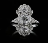 Ornate 1920's Diamond Cluster Rings