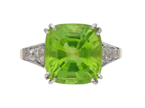 Peridot and diamond ring berganza hatton garden