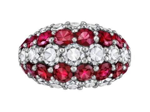 Cartier ruby and diamond ring, American, circa 1975.