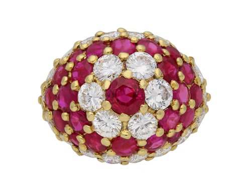 Fred ruby and diamond cluster ring berganza hatton garden