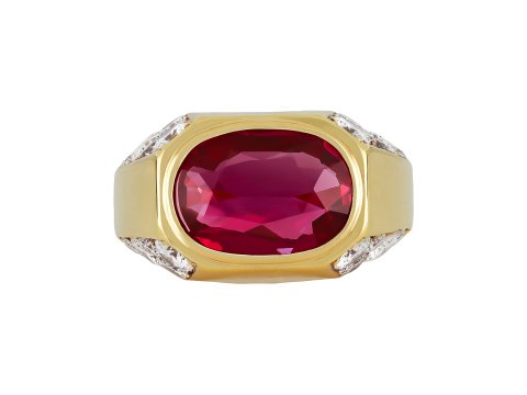 Bulgari Burmese ruby and diamond ring, Italian hatton garden