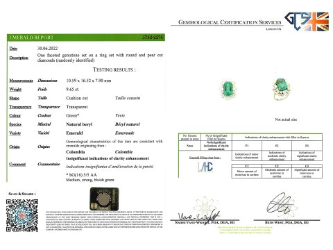 Colombian emerald and diamond cluster ring hatton garden