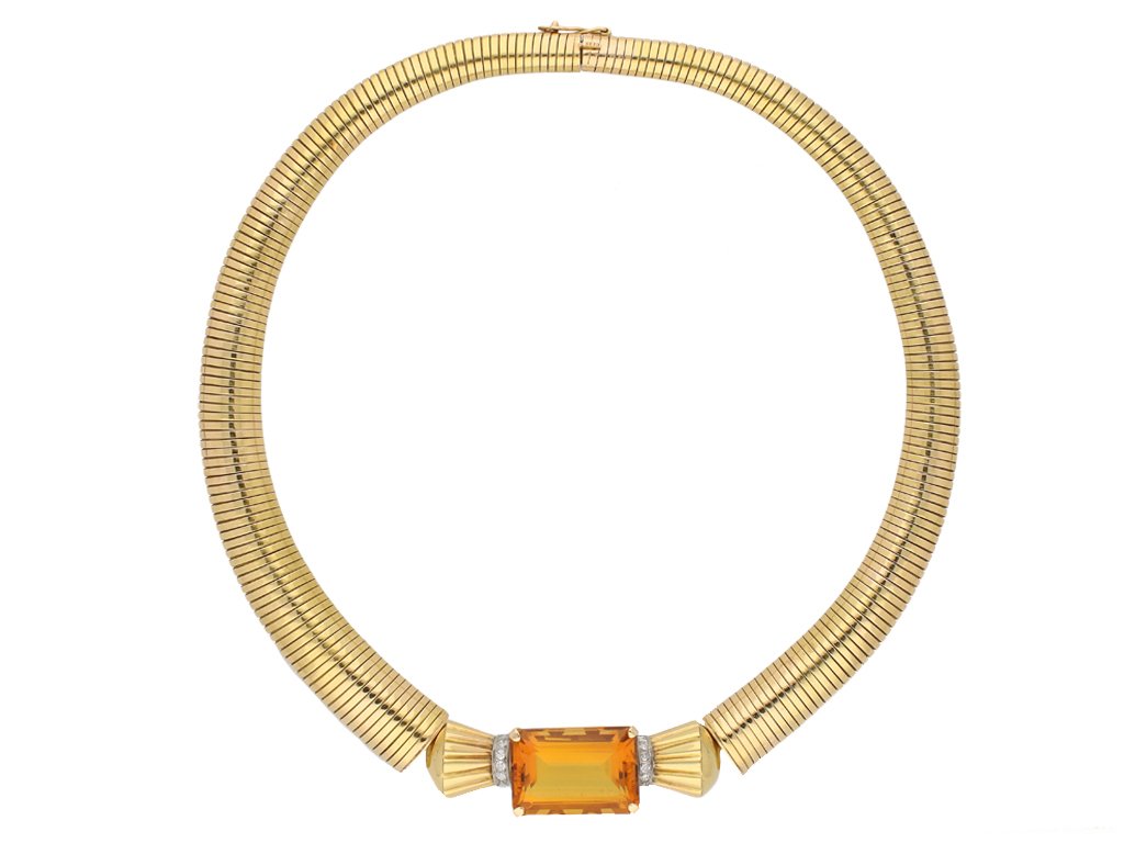 vintage citrine diamond necklace hatton garden berganza