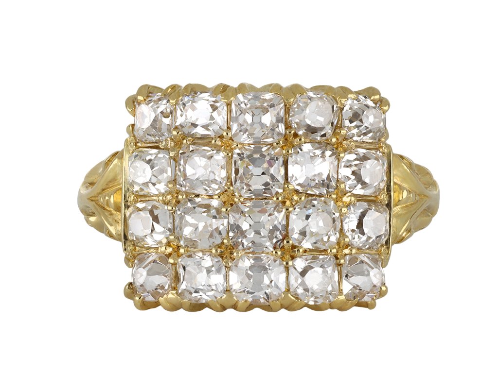 Antique four row diamond ring Henry Griffith & Sons hatton garden