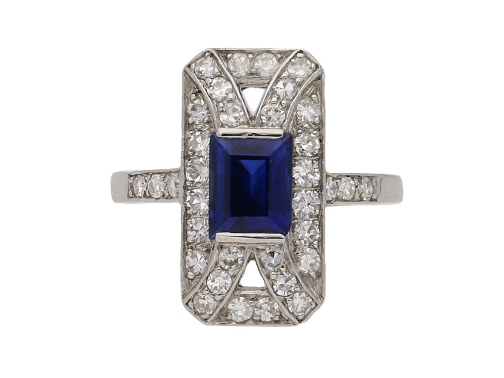 art deco sapphire diamond ring berganza hatton garden