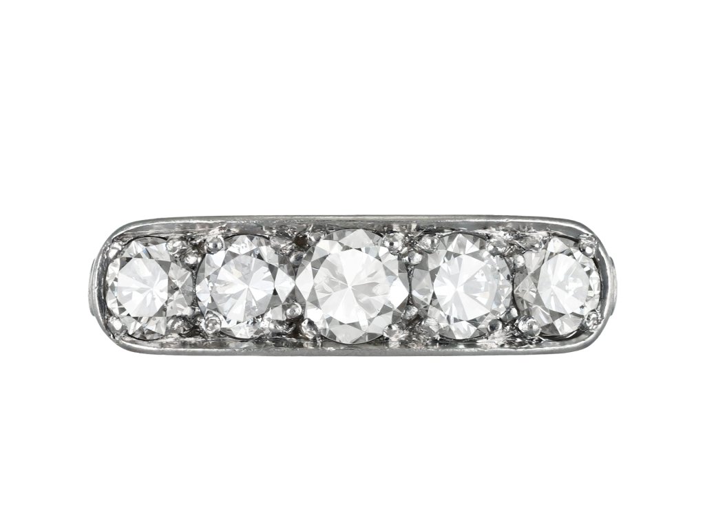 Art Deco diamond five stone ring, French, circa 1935.