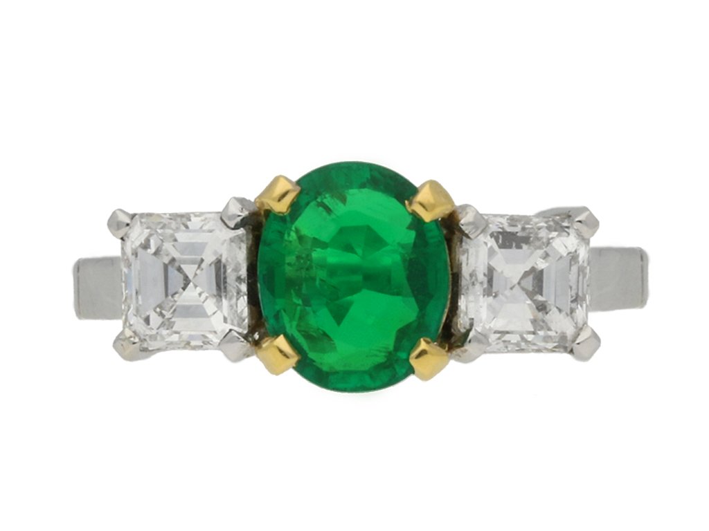 Antique emerald and diamond ring berganza hatton garden