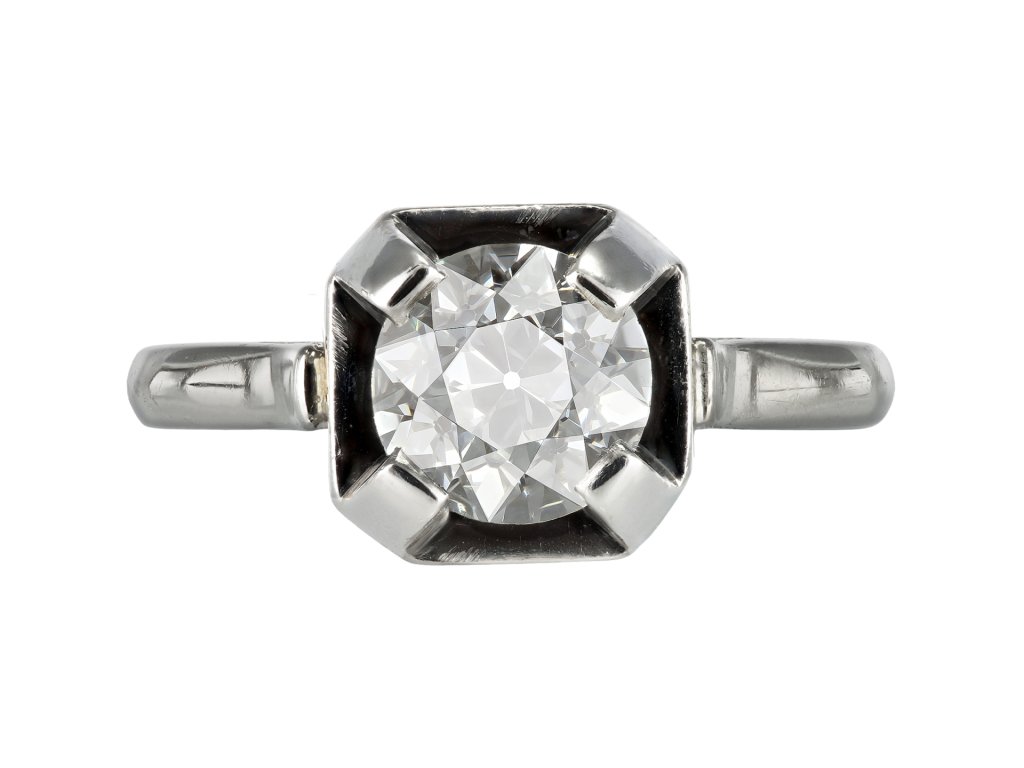 Art Deco diamond solitaire ring, French, circa 1930.
