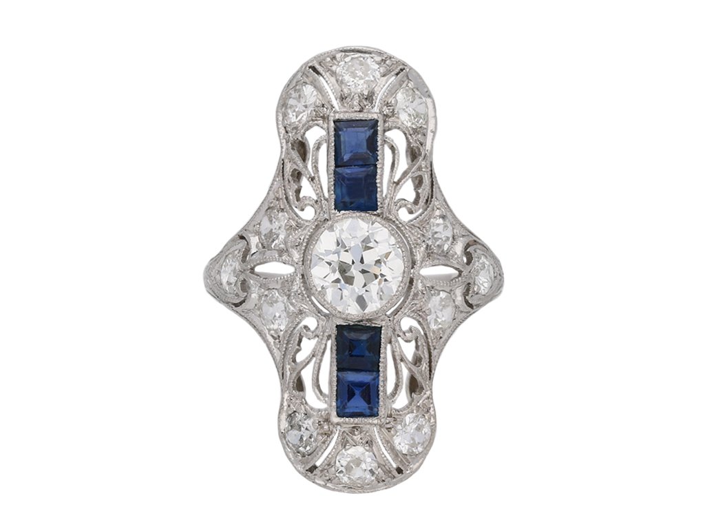 Diamond and sapphire dress ring berganza hatton garden