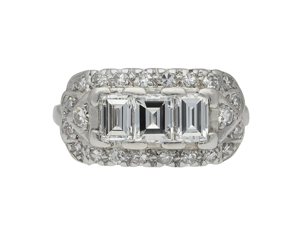1930's diamond cluster ring, American hatton garden