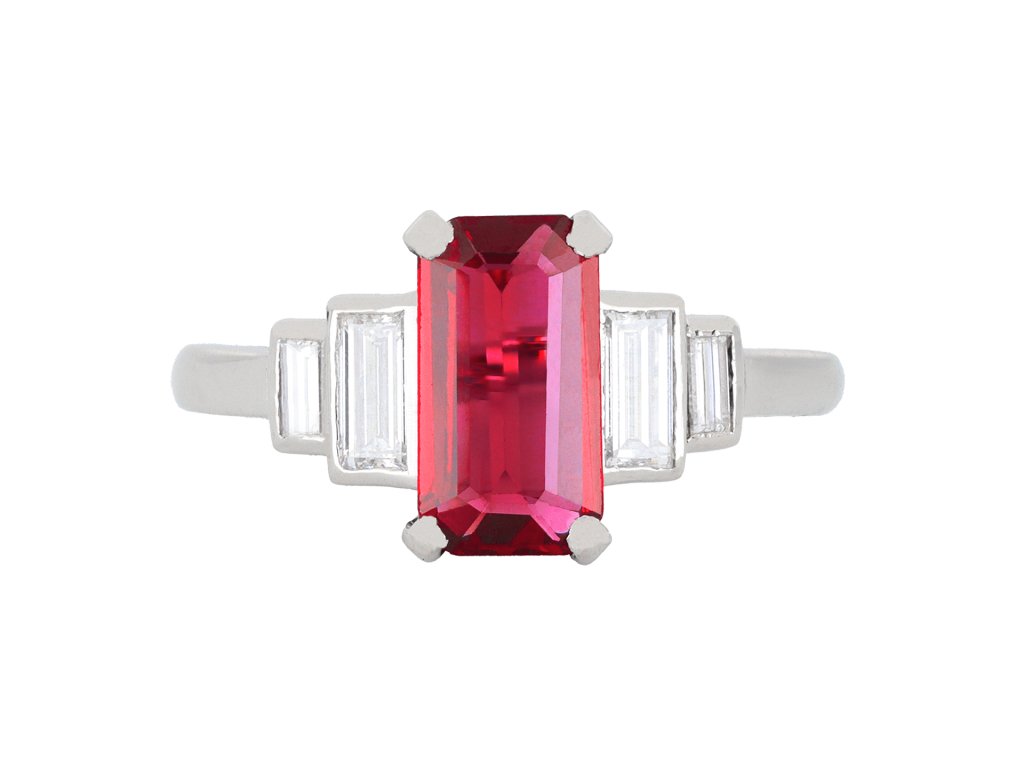 art deco ruby and diamond ring, circa 1935. hatton garden.