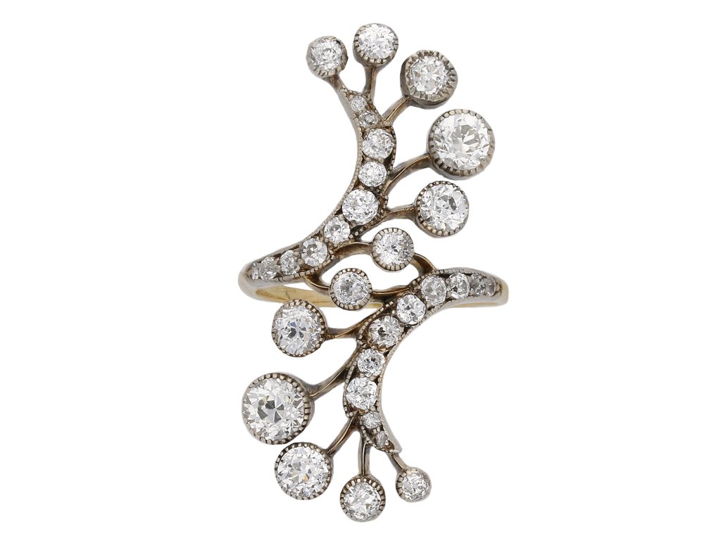 Art Nouveau diamond ring berganza hatton garden