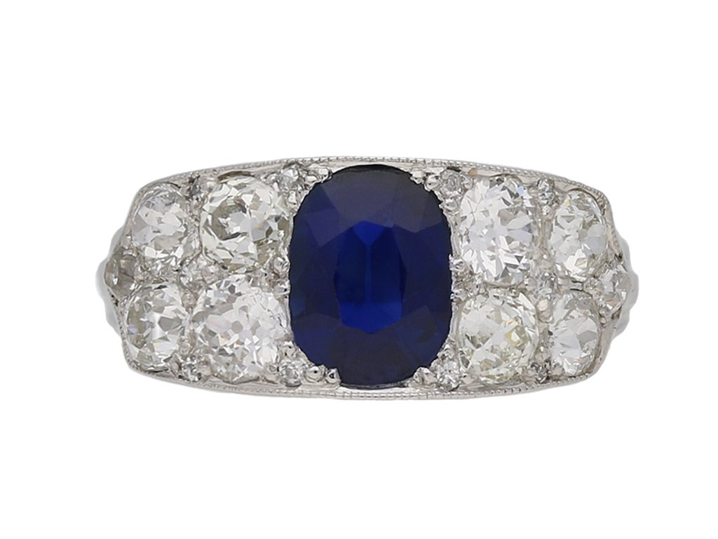  Sapphire and diamond ring, circa 1920 berganza hatton garden