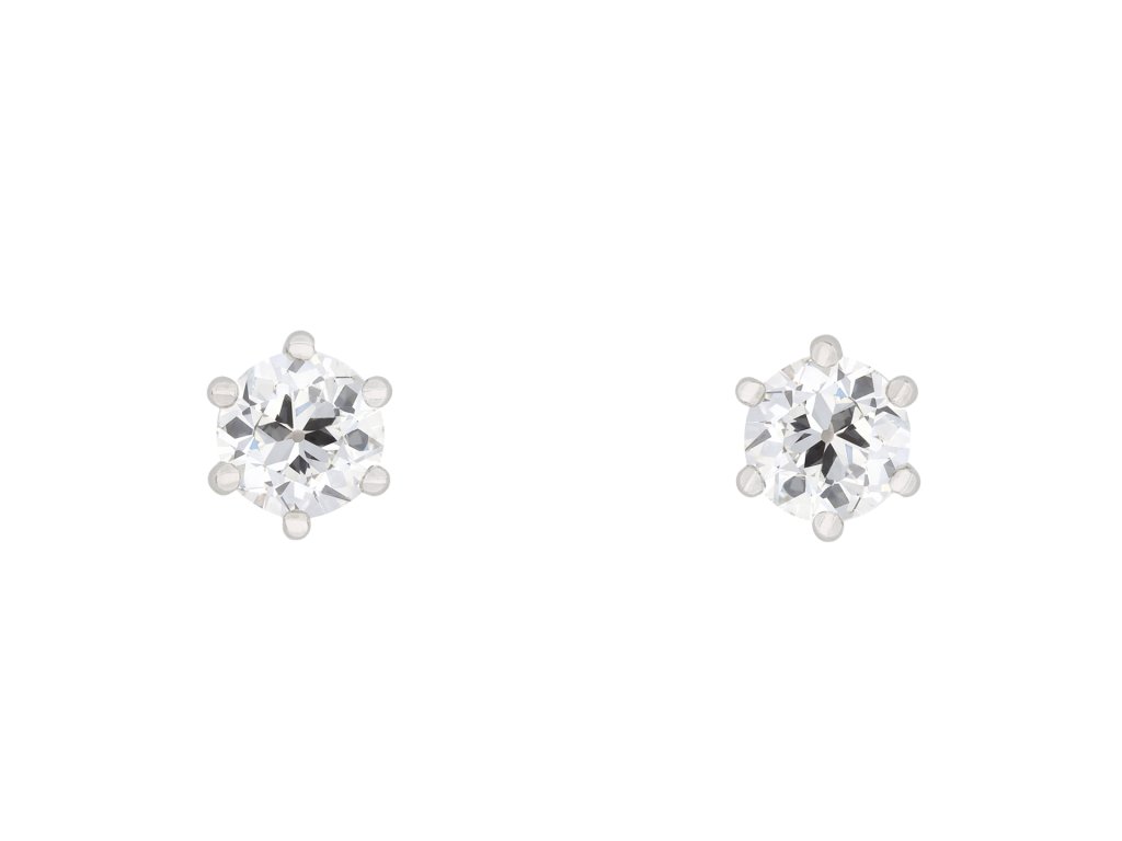 Old cut diamond stud earrings.