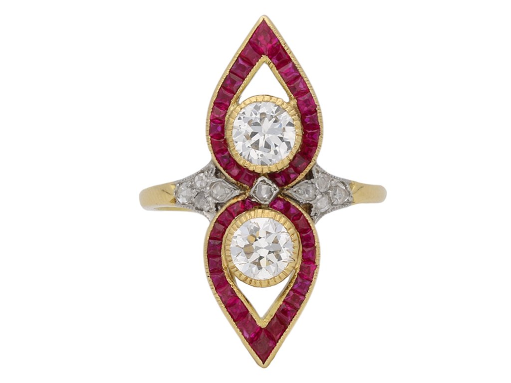 Belle Époque diamond ruby ring berganza hatton garden
