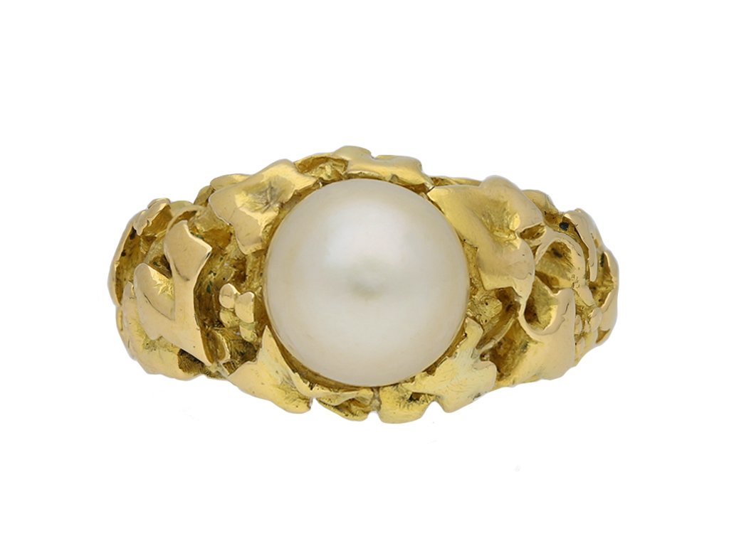 Wiese solitaire natural pearl ring berganza hatton garden