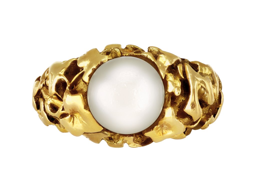 Art Nouveau natural pearl ring by Wi&egrave;se, circa 1900.