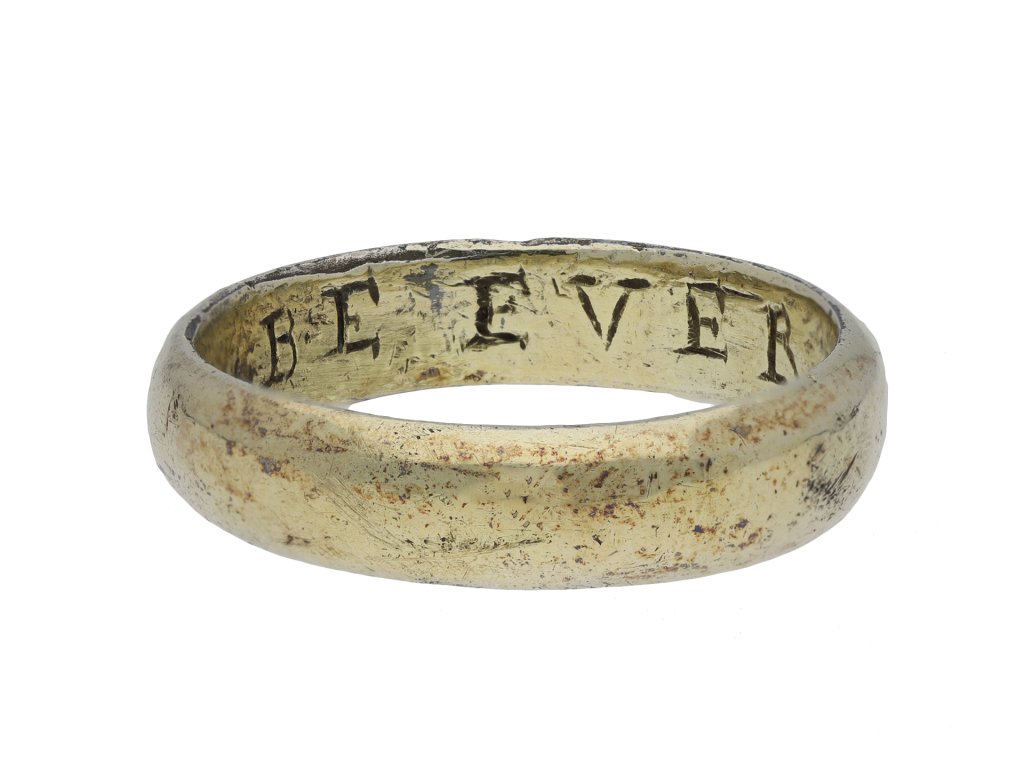 Gold posy ring BE EVER CONTENT Hatton garden
