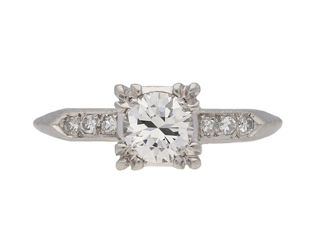 front view antique diamond engagement ring hatton garden berganza