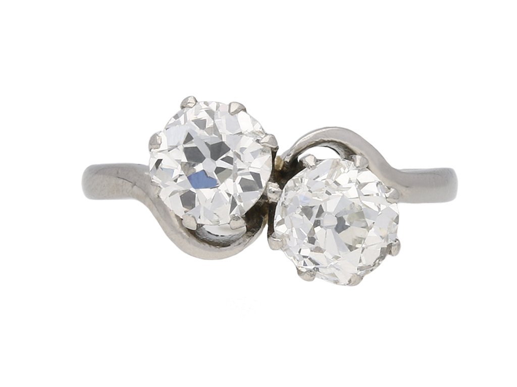 Diamond two stone cross over ring berganza hatton garden