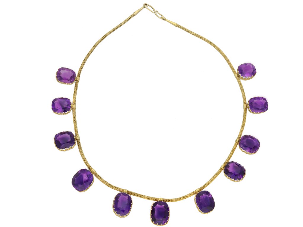 Antique amethyst necklace hatton garden