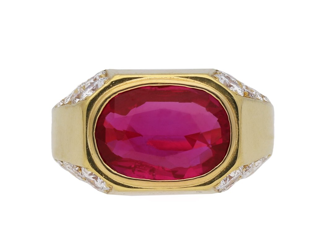 Bulgari Burmese ruby and diamond ring, Italian hatton garden