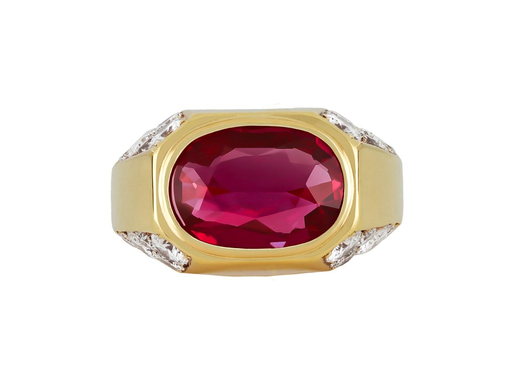 Bulgari Burmese ruby and diamond ring, Italian hatton garden