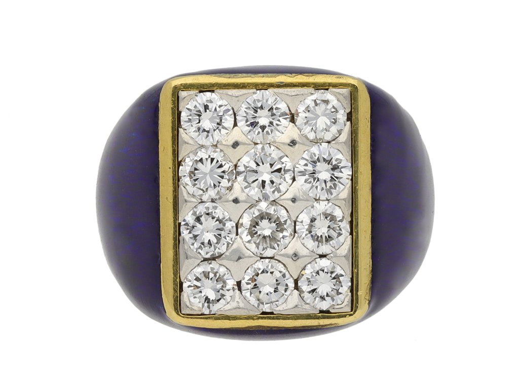 Fred of Paris vintage diamond cluster ring berganza hatton garden