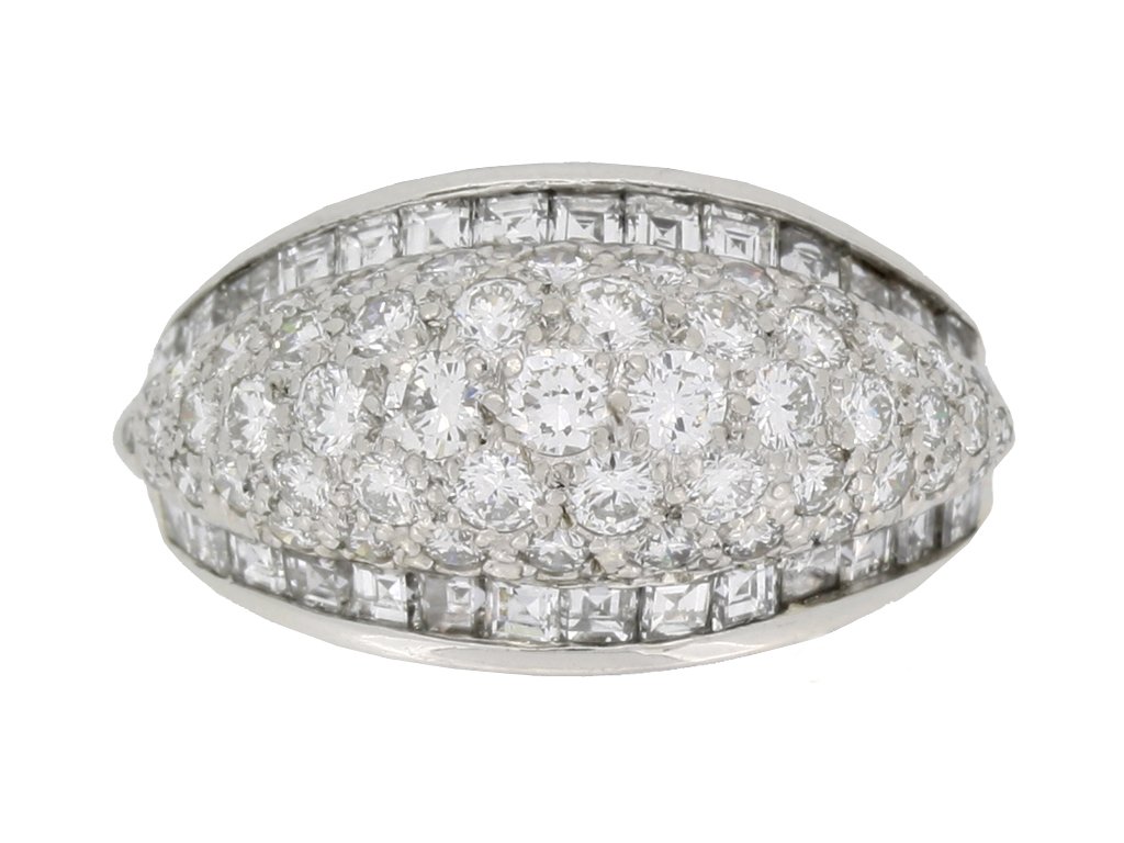 front view Oscar Heyman Brothers vintage diamond cluster ring