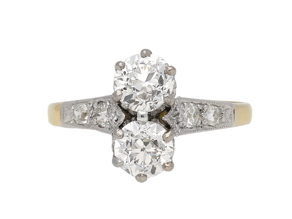 Antique diamond two stone engagement ring berganza hatton garden