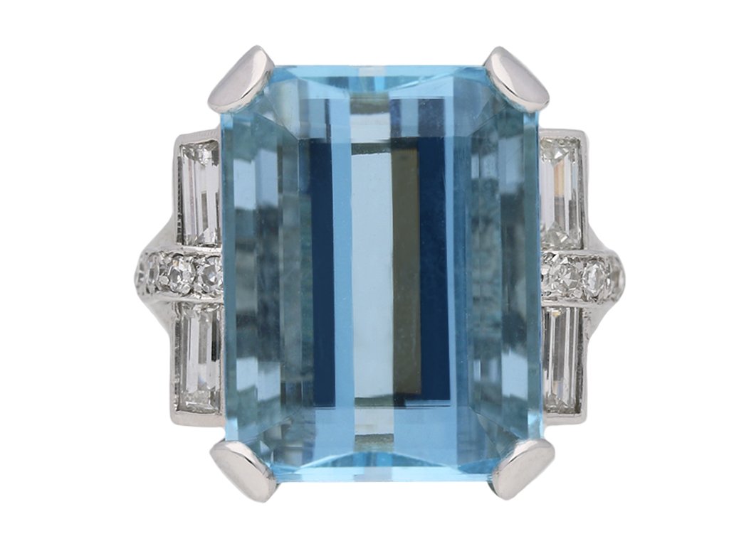 Vintage aquamarine and diamond ring berganza hatton garden