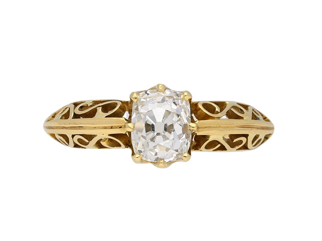 Antique old mine diamond engagement ring, berganza hatton garden