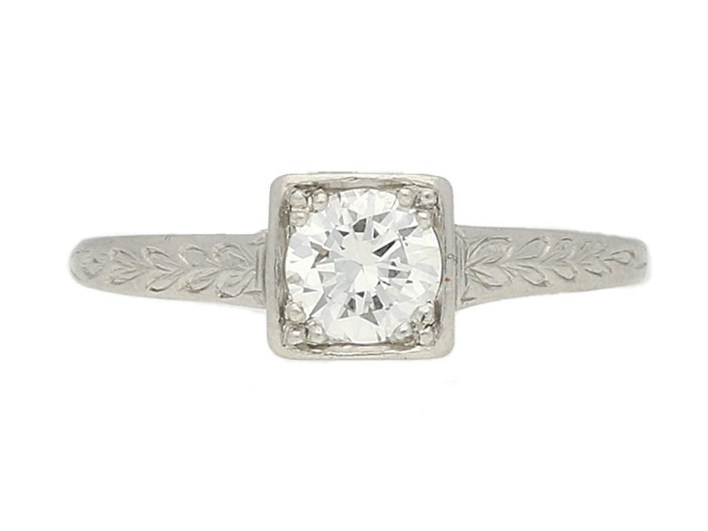 ront view Tiffany & Co. Art Deco solitaire diamond ring