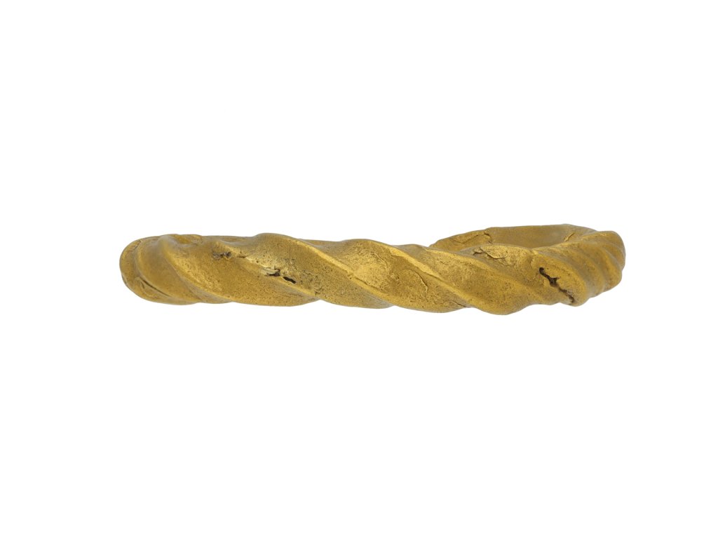 Viking gold penannular twisted ring ring berganza hatton garden