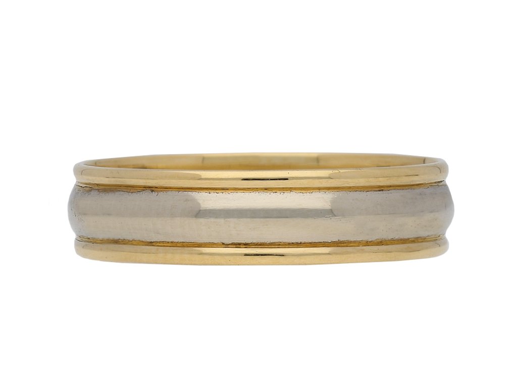 Vintage wedding ring in yellow white gold berganza hatton garden