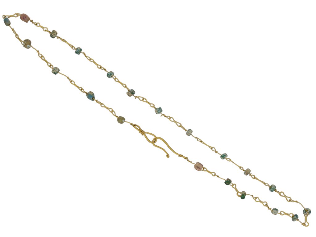 Ancient Roman glass bead necklace berganza hatton garden