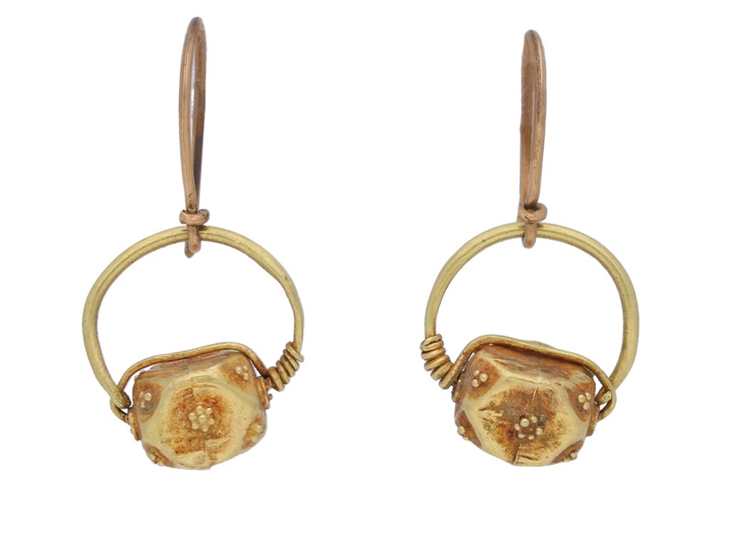 Ancient Roman gold earrings hatton garden