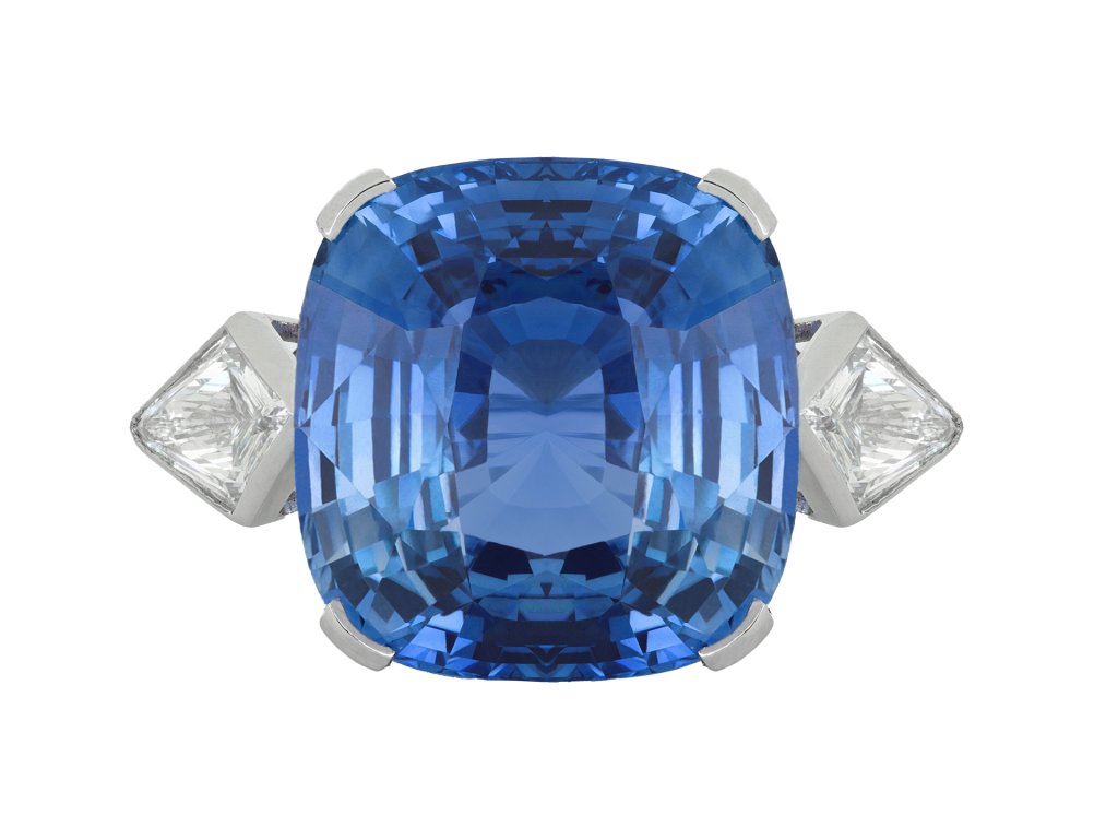 natural ceylon sapphire and diamond ring. hatton garden.