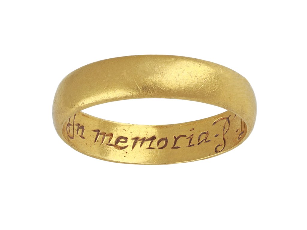 Gold memorial ring, circa 1670. 