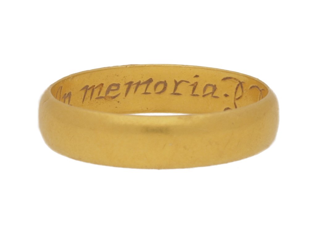 front view Gold memorial ring, circa 1670. 