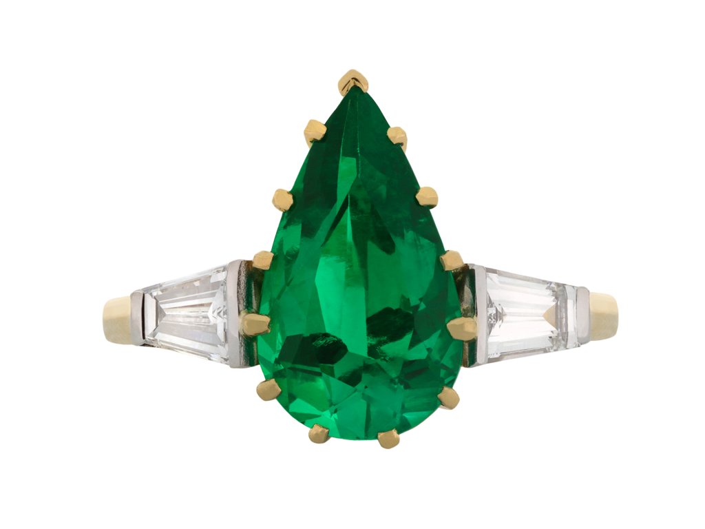 Colombian emerald and diamond ring circa 1970 hatton garden