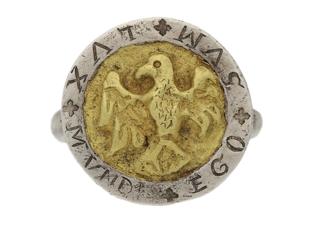 front view Post Medieval silver ring berganza hatton garden