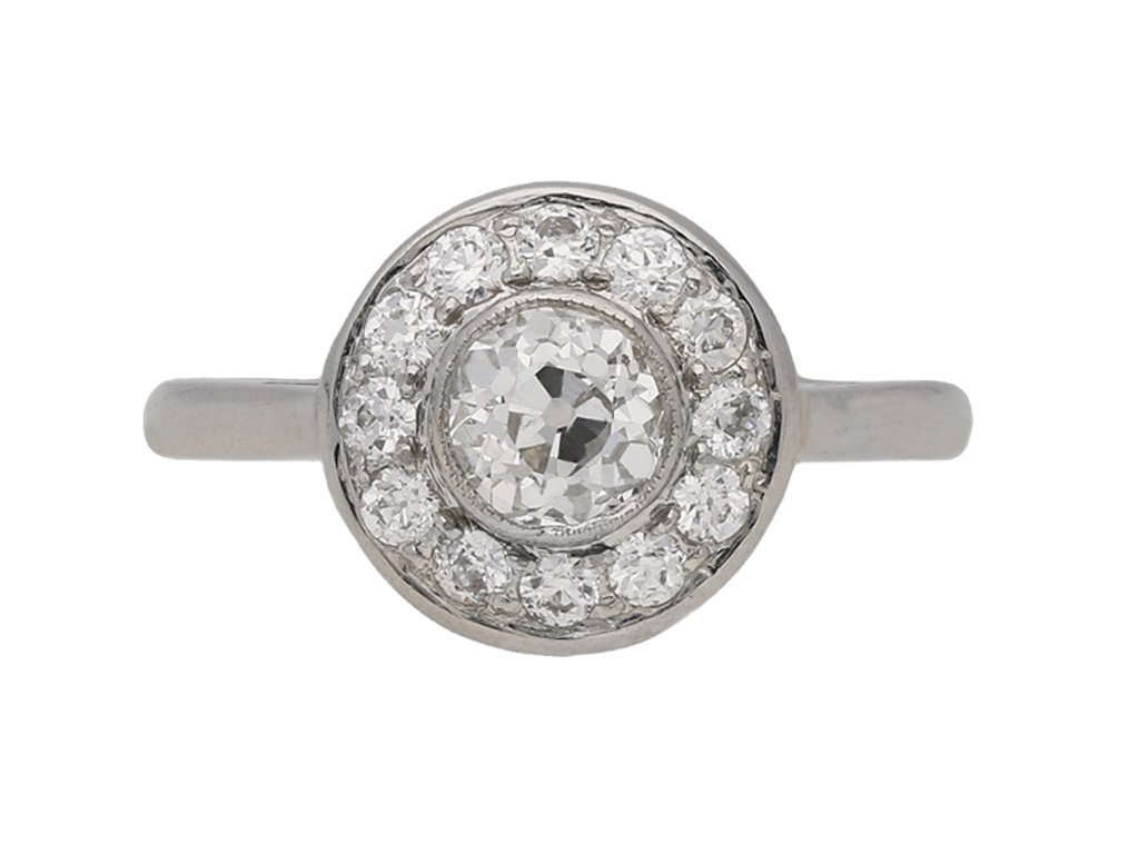 front art deco diamond cluster ring berganza hatton garden