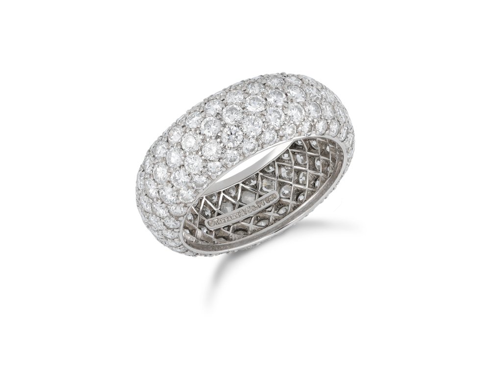 front view Tiffany & Co diamond ring berganza hatton garden