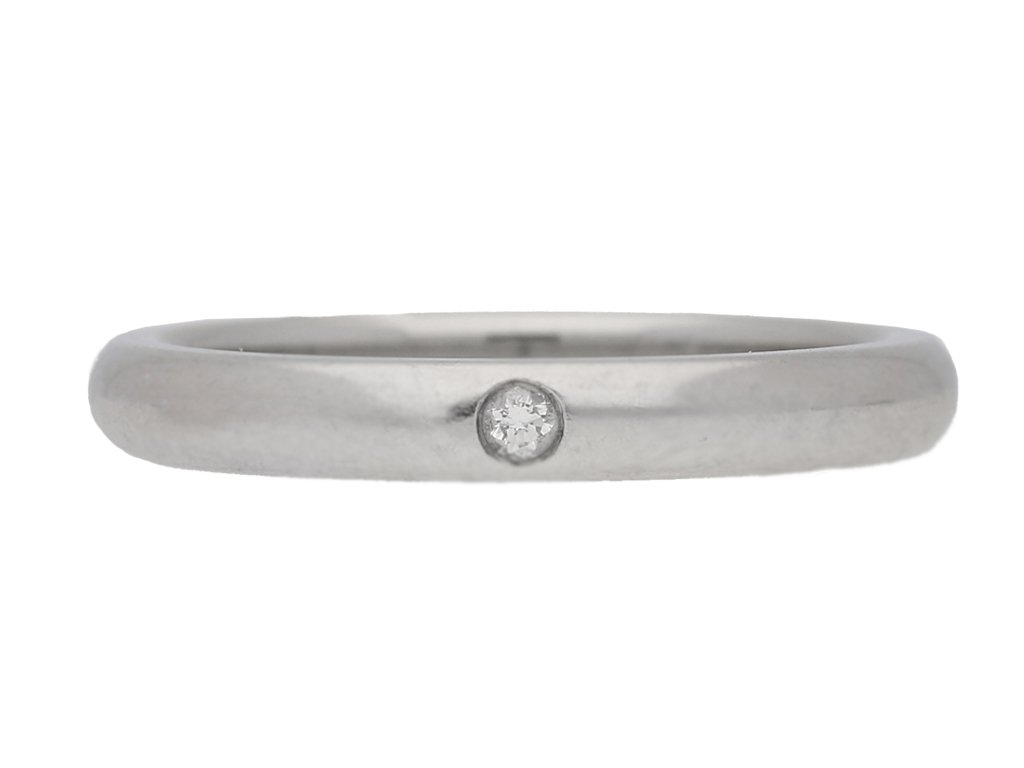 front view Peretti diamond set wedding band by Tiffany & Co, circa 2000.