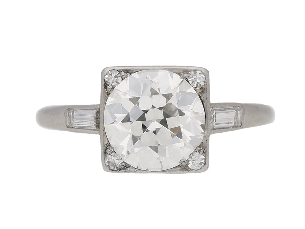 front view Art Deco diamond ring, circa 1930. berganza hatton garden