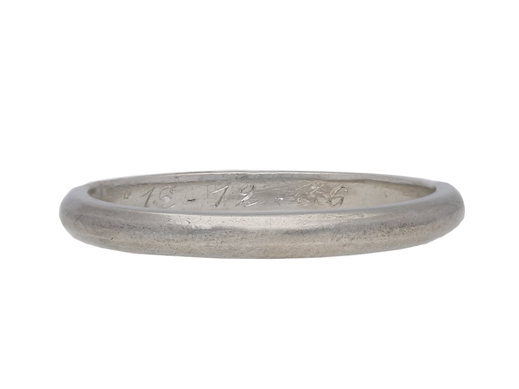 Vintage platinum wedding ring, French berganza hatton garden