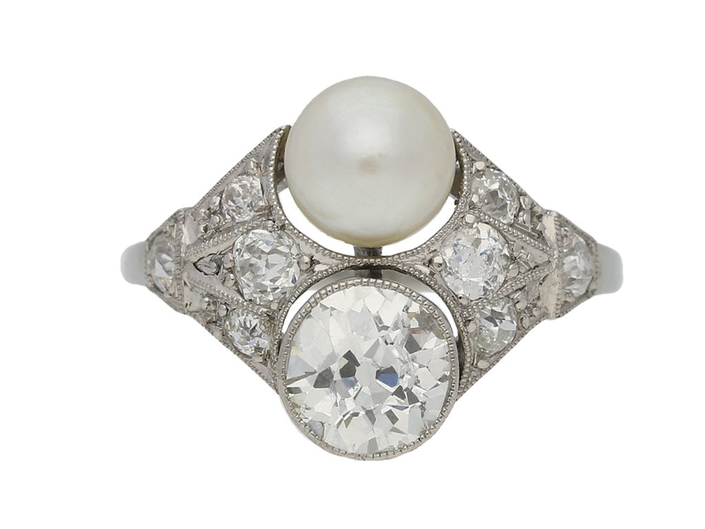  Art Deco pearl diamond ring berganza hatton garden